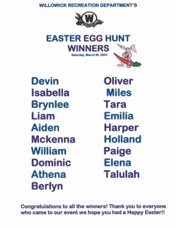 2024 Easter Egg Hunt Winners