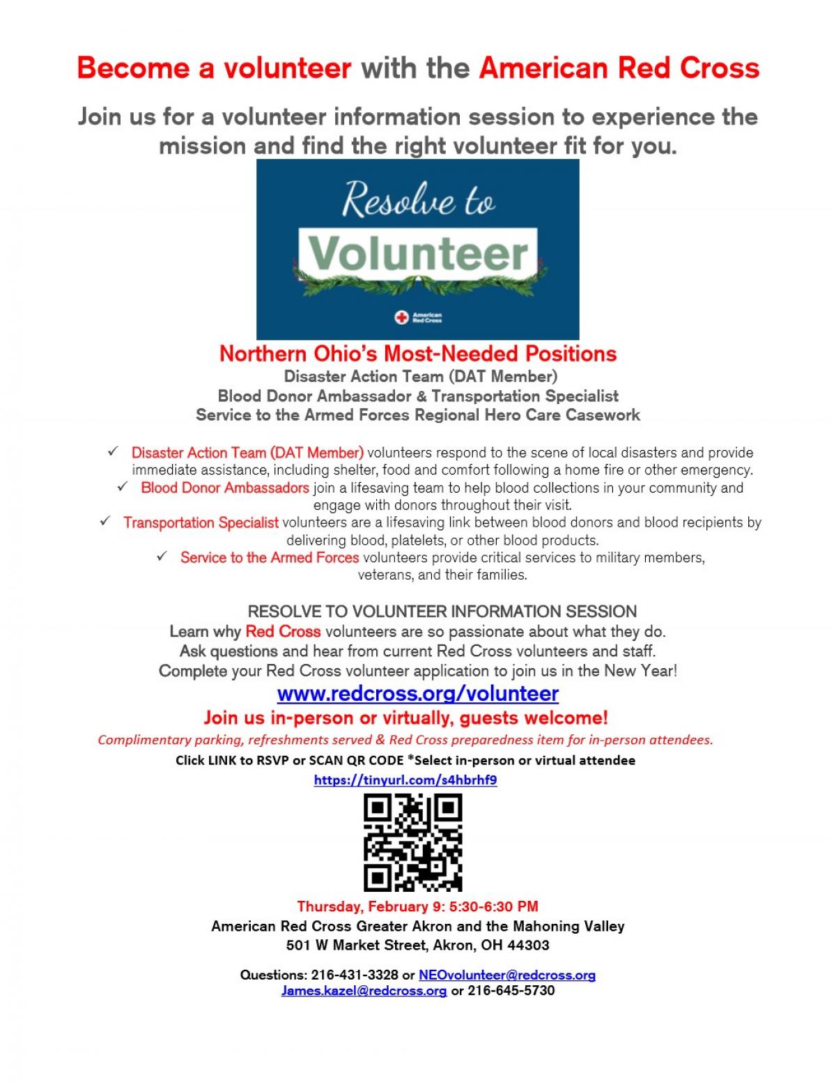 Red Cross Volunteers Needed