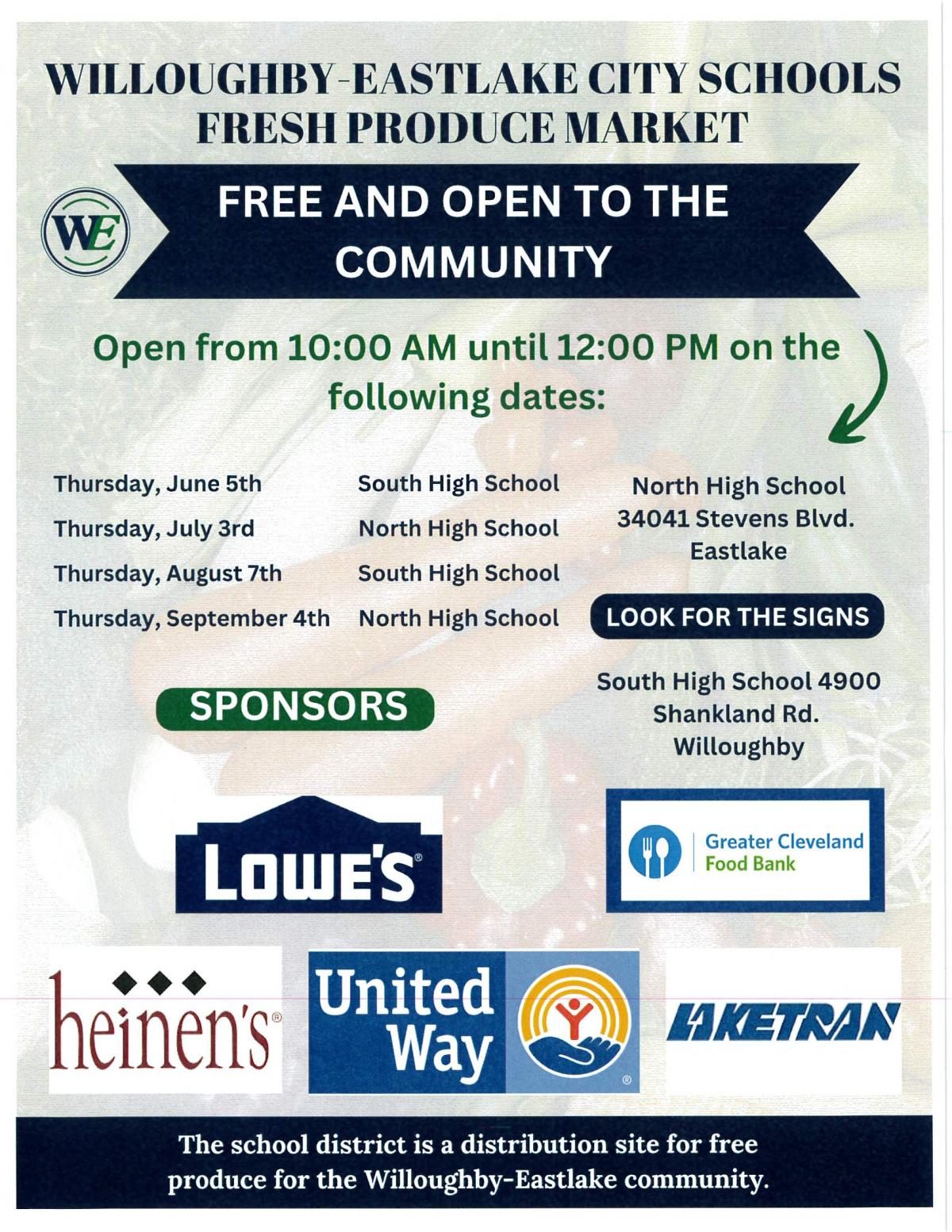W-E Market Dates 